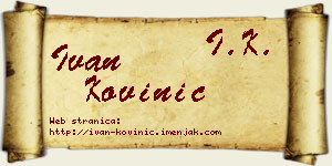Ivan Kovinić vizit kartica